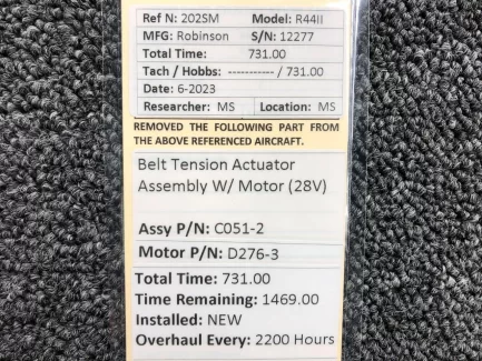 R44II Belt Tension Actuator For Robinson C051-2, D276-3 - Image 8